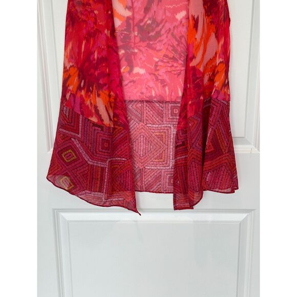 NWT Soft Surroundings Betania Vest Open Front Red Pink Size Petite Small - Picture 4 of 7